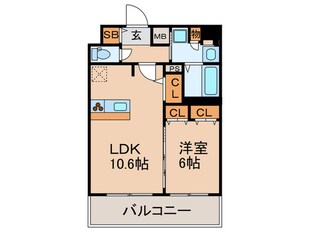 ﾌﾟﾚｻﾝｽ天満橋ｱﾝｼﾞｪ（1403）の物件間取画像